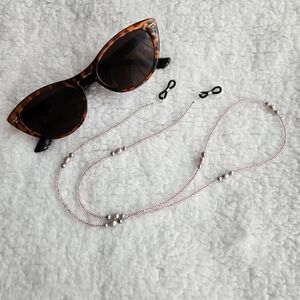 Pink Beaded Glasses Chain, Sunglasses Chain, Pearls